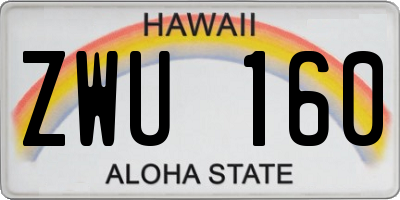 HI license plate ZWU160