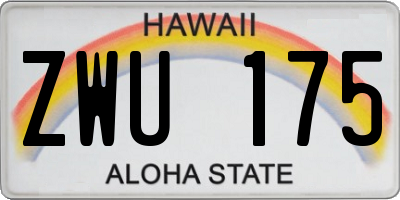HI license plate ZWU175