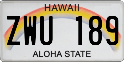 HI license plate ZWU189