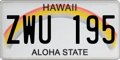 HI license plate ZWU195