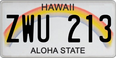 HI license plate ZWU213