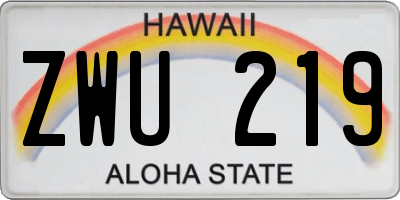 HI license plate ZWU219