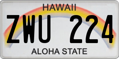 HI license plate ZWU224