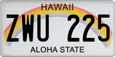 HI license plate ZWU225