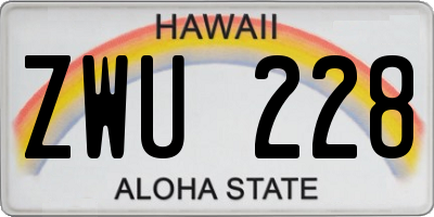 HI license plate ZWU228
