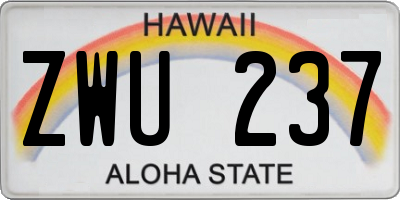 HI license plate ZWU237
