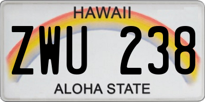 HI license plate ZWU238
