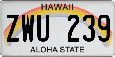 HI license plate ZWU239