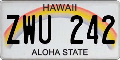 HI license plate ZWU242