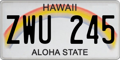 HI license plate ZWU245
