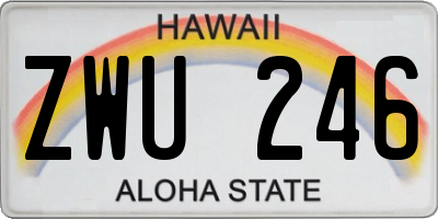 HI license plate ZWU246