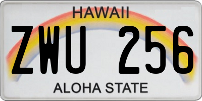 HI license plate ZWU256