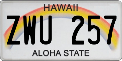 HI license plate ZWU257