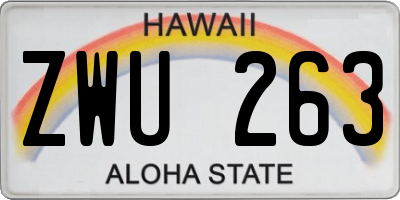 HI license plate ZWU263