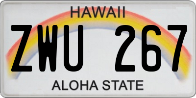 HI license plate ZWU267