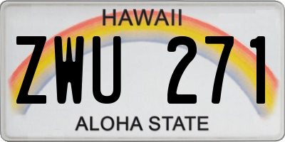 HI license plate ZWU271