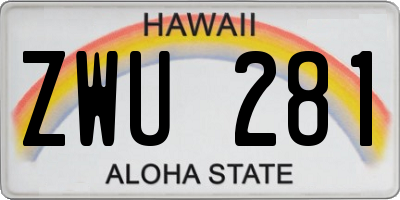 HI license plate ZWU281