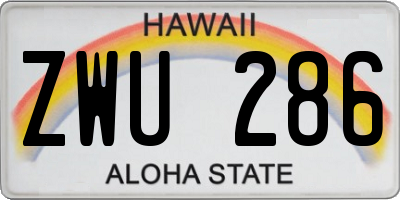 HI license plate ZWU286