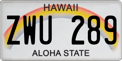 HI license plate ZWU289