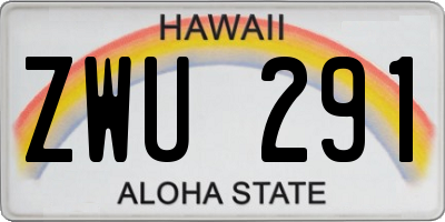 HI license plate ZWU291