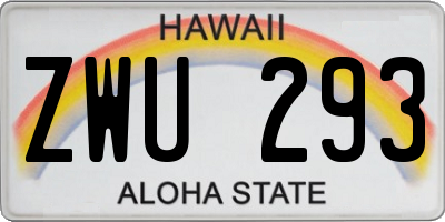 HI license plate ZWU293