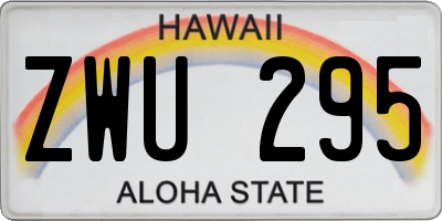 HI license plate ZWU295