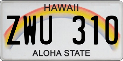 HI license plate ZWU310