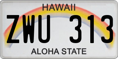 HI license plate ZWU313