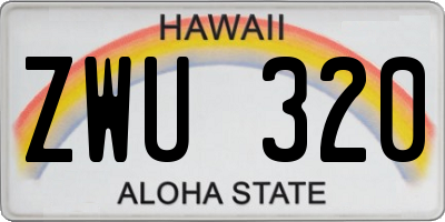 HI license plate ZWU320