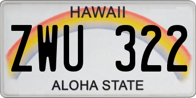 HI license plate ZWU322