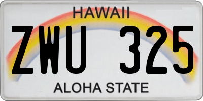 HI license plate ZWU325