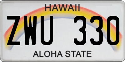 HI license plate ZWU330