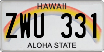 HI license plate ZWU331
