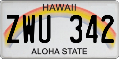 HI license plate ZWU342