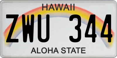 HI license plate ZWU344