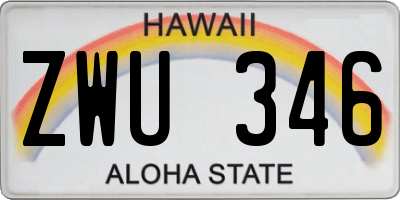 HI license plate ZWU346