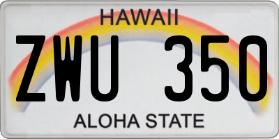 HI license plate ZWU350