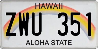 HI license plate ZWU351