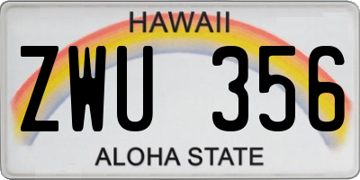 HI license plate ZWU356