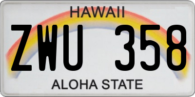 HI license plate ZWU358