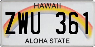 HI license plate ZWU361