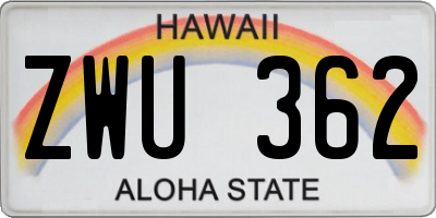 HI license plate ZWU362