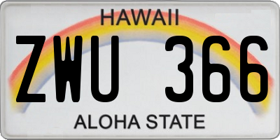 HI license plate ZWU366