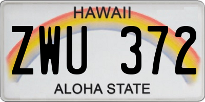 HI license plate ZWU372