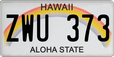 HI license plate ZWU373