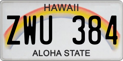 HI license plate ZWU384