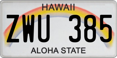 HI license plate ZWU385