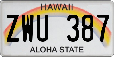 HI license plate ZWU387