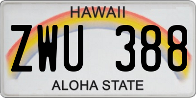 HI license plate ZWU388