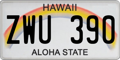 HI license plate ZWU390